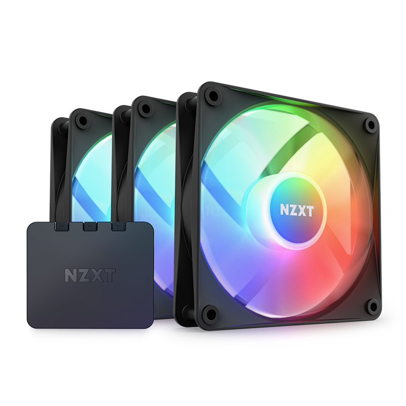 NZXT F120 RGB CORE BLACK TRIPLE PACK FAN WITH CONTROLLER