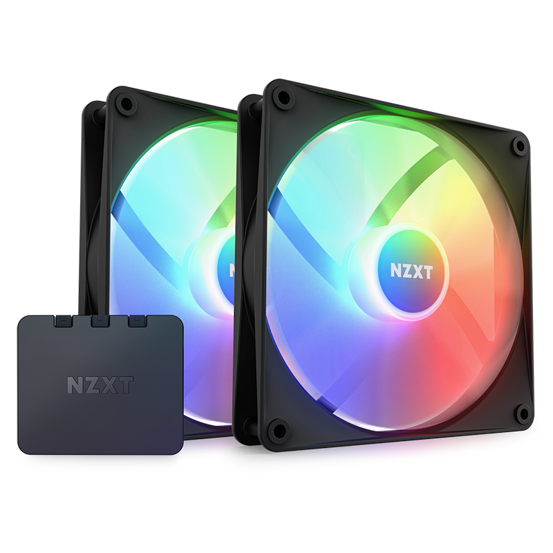 NZXT F140 RGB CORE BLACK TWIN PACK WITH CONTROLLER
