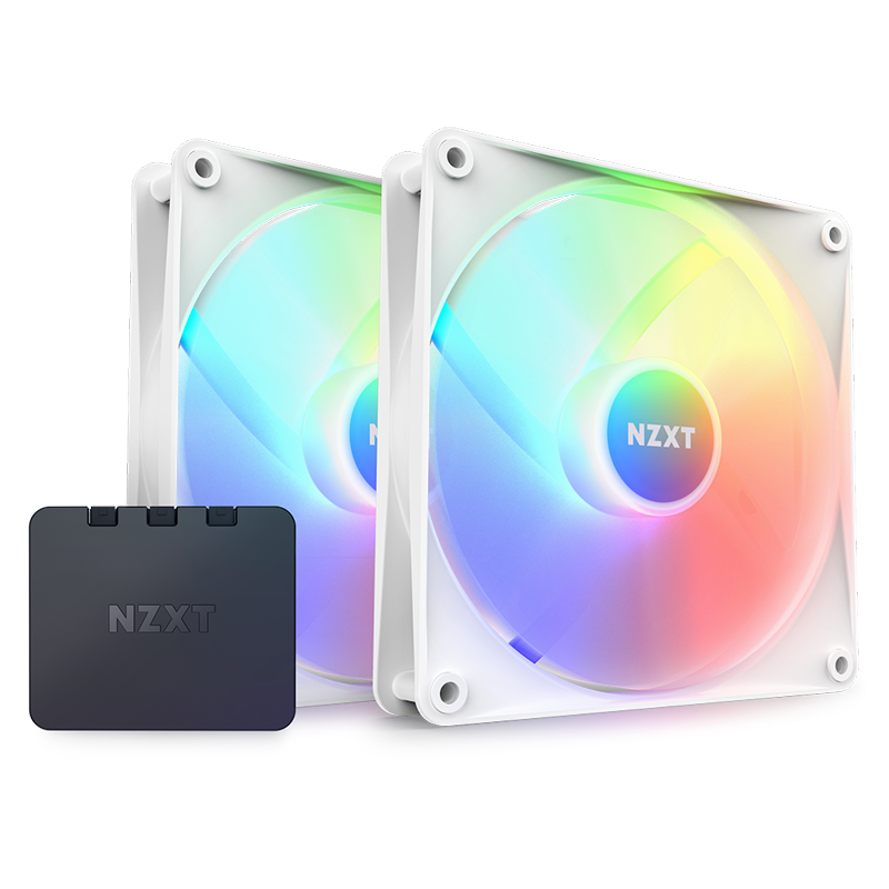 NZXT F140 RGB CORE WHITE TWIN PACK WITH CONTROLLER