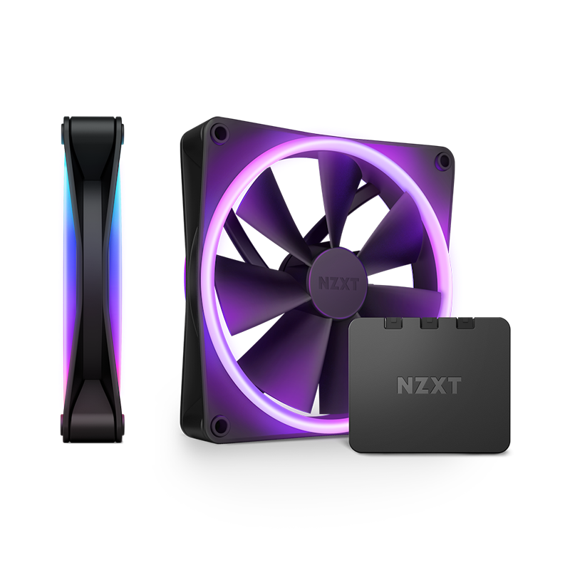 NZXT F140 RGB DUO BLACK TWIN PACK WITH CONTROLLER