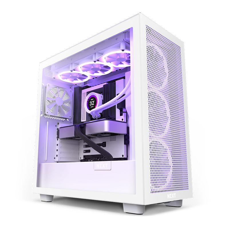 NZXT H7 FLOW RGB WHITE ATX MID TOWER CASE